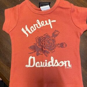 Harley-Davidson Kids Coral Tee with Rose Graphic